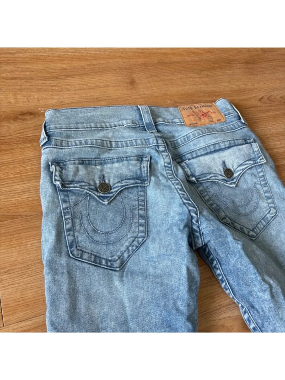 True Religion Rocco Relaxed Skinny Denim Jeans Light Blue Men’s Size 31